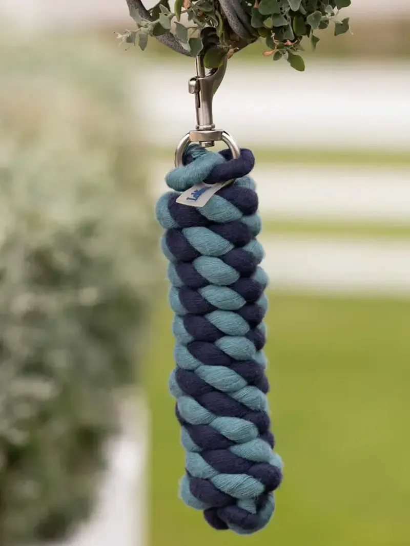 LeMieux Polycotton Leadrope - Aloe/Navy-1