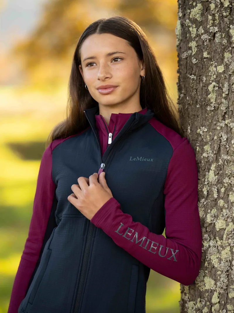 LeMieux Young Rider Bethany Fleece Zip Through - Blackberry-5