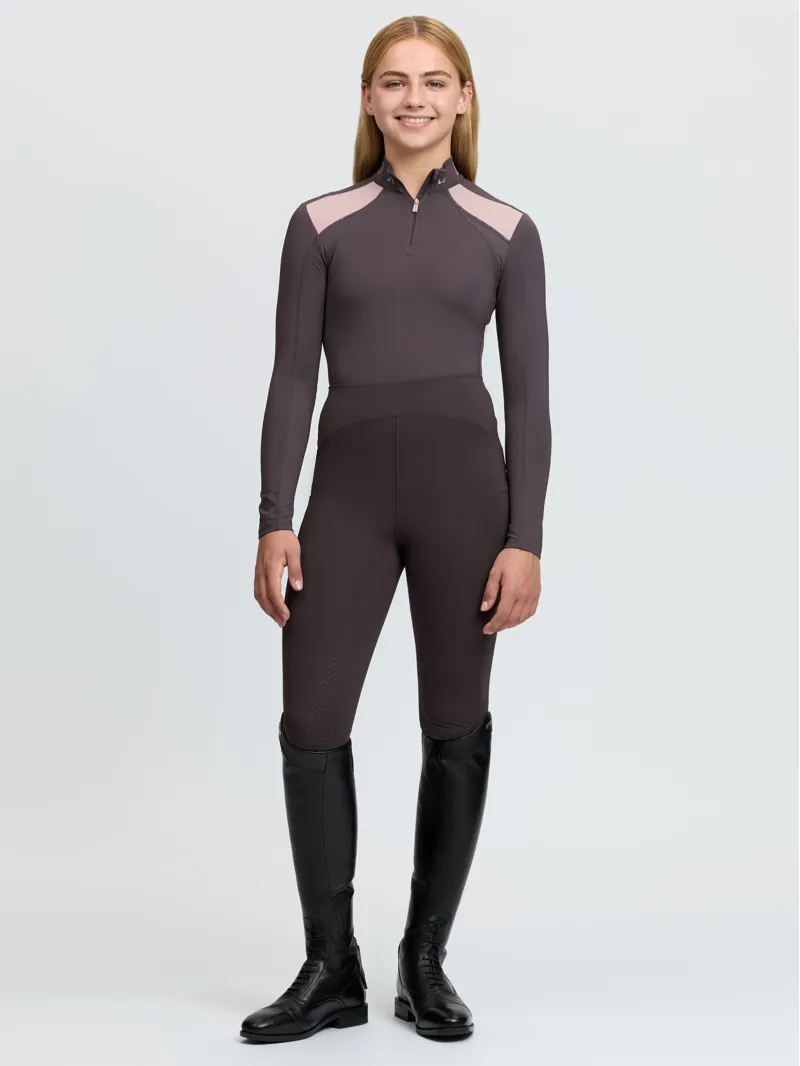 LeMieux Young Rider Mia Mesh Base Layer - Cocoa-3