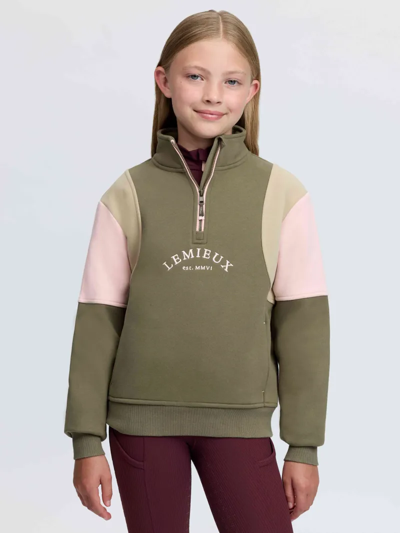 LeMieux Young Rider Viola Quarter Zip Sweat - Willow Green