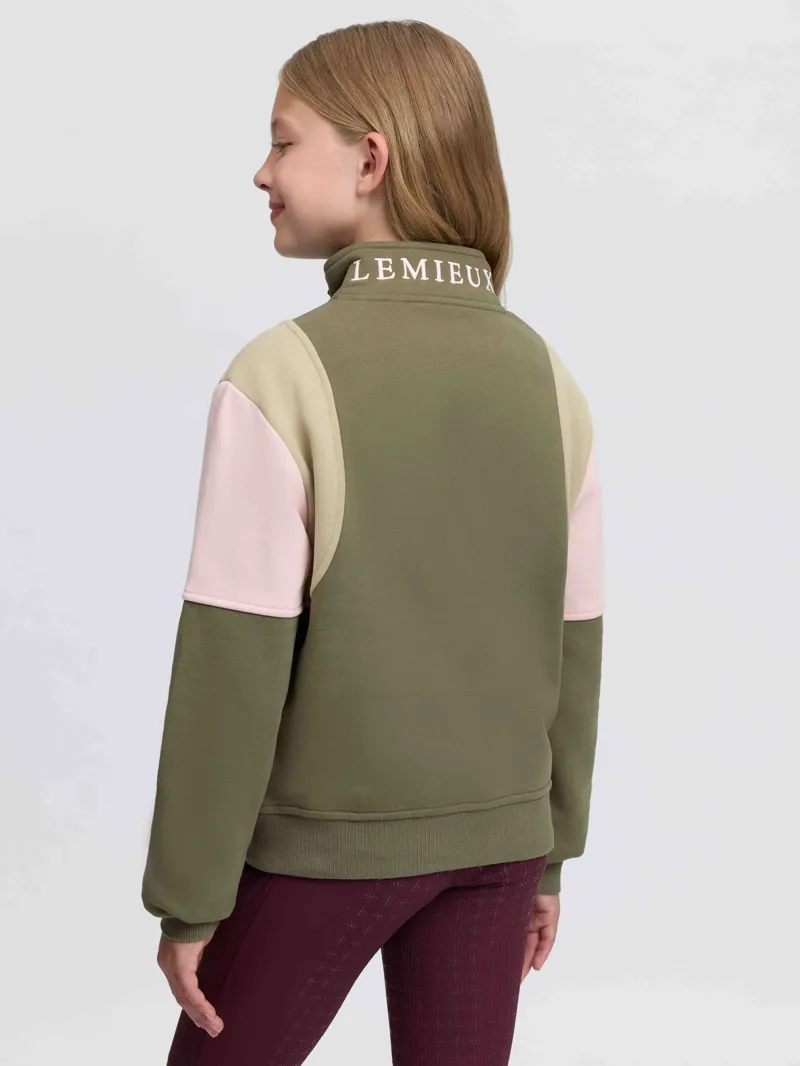 LeMieux Young Rider Viola Quarter Zip Sweat - Willow Green-1