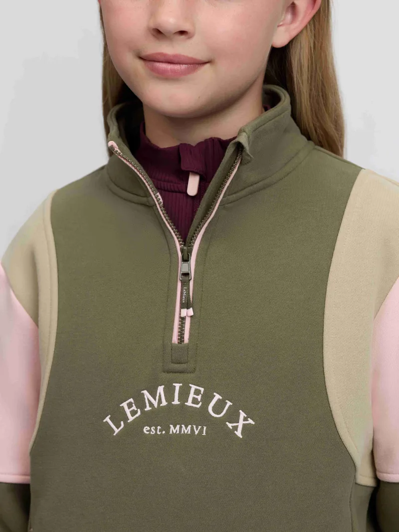 LeMieux Young Rider Viola Quarter Zip Sweat - Willow Green-3