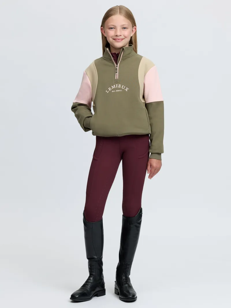 LeMieux Young Rider Viola Quarter Zip Sweat - Willow Green-5