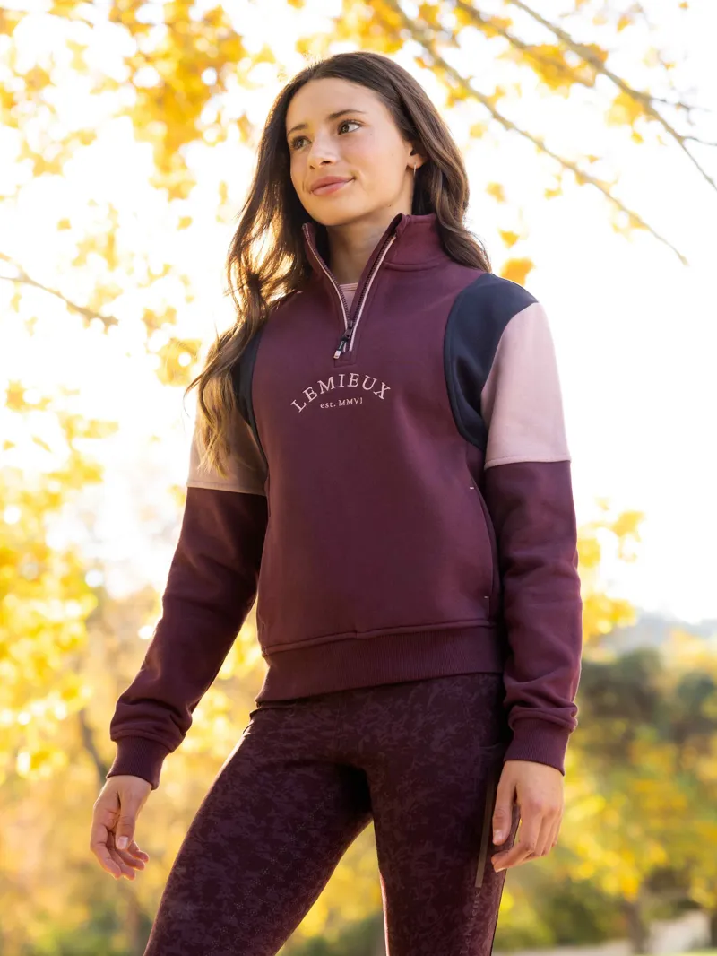 LeMieux Young Rider Viola Quarter Zip Sweat - Bramble-3