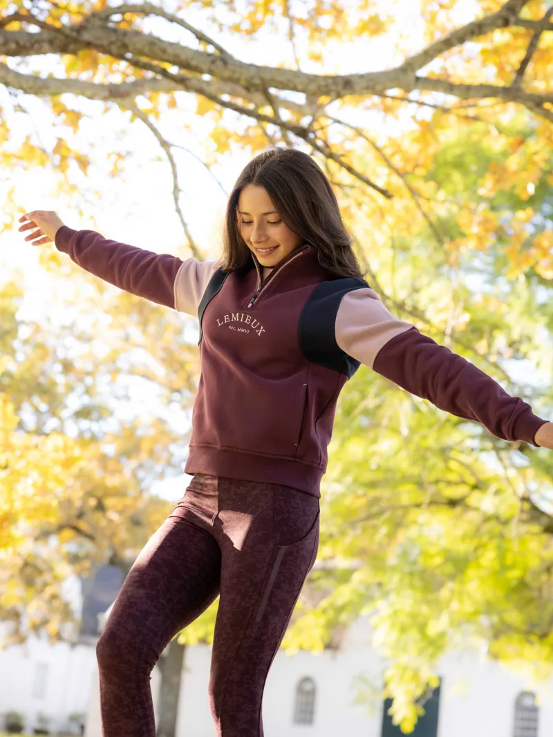 LeMieux Young Rider Viola Quarter Zip Sweat - Bramble-2