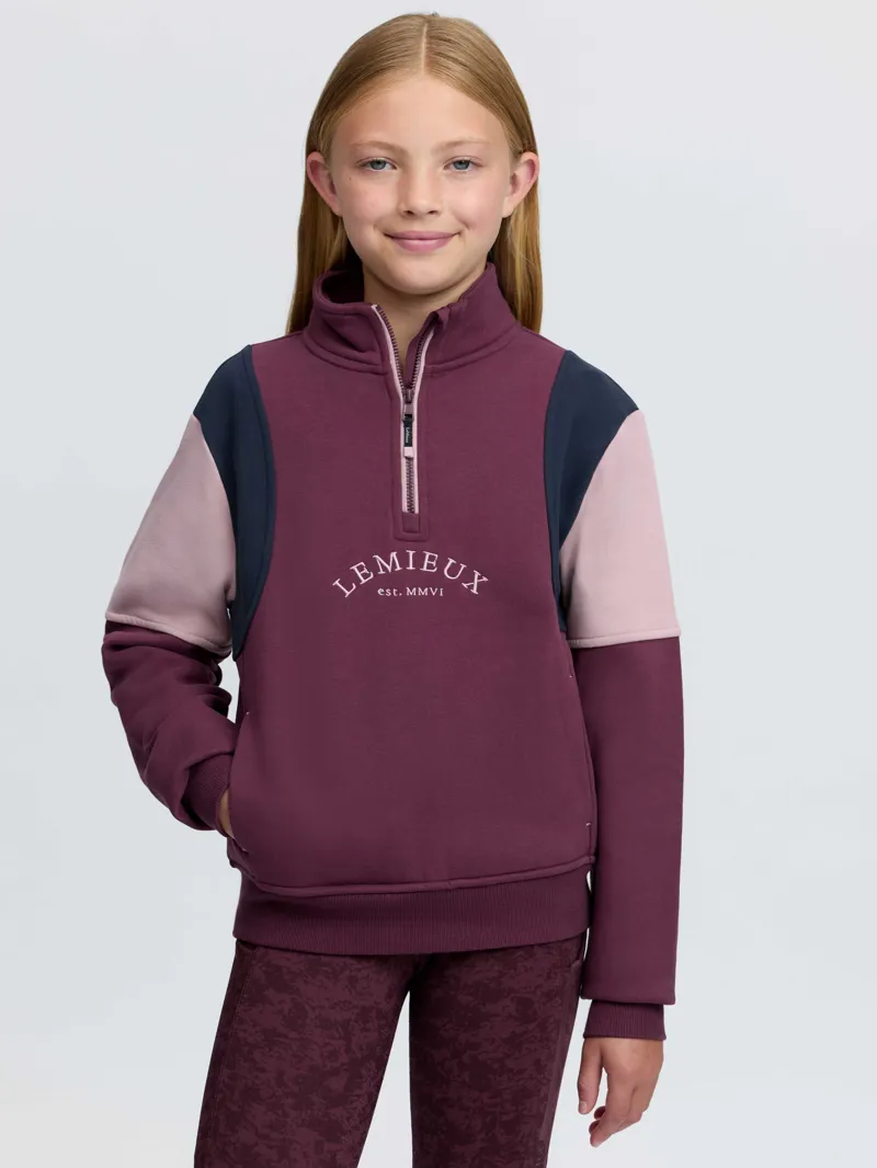 LeMieux Young Rider Viola Quarter Zip Sweat - Bramble