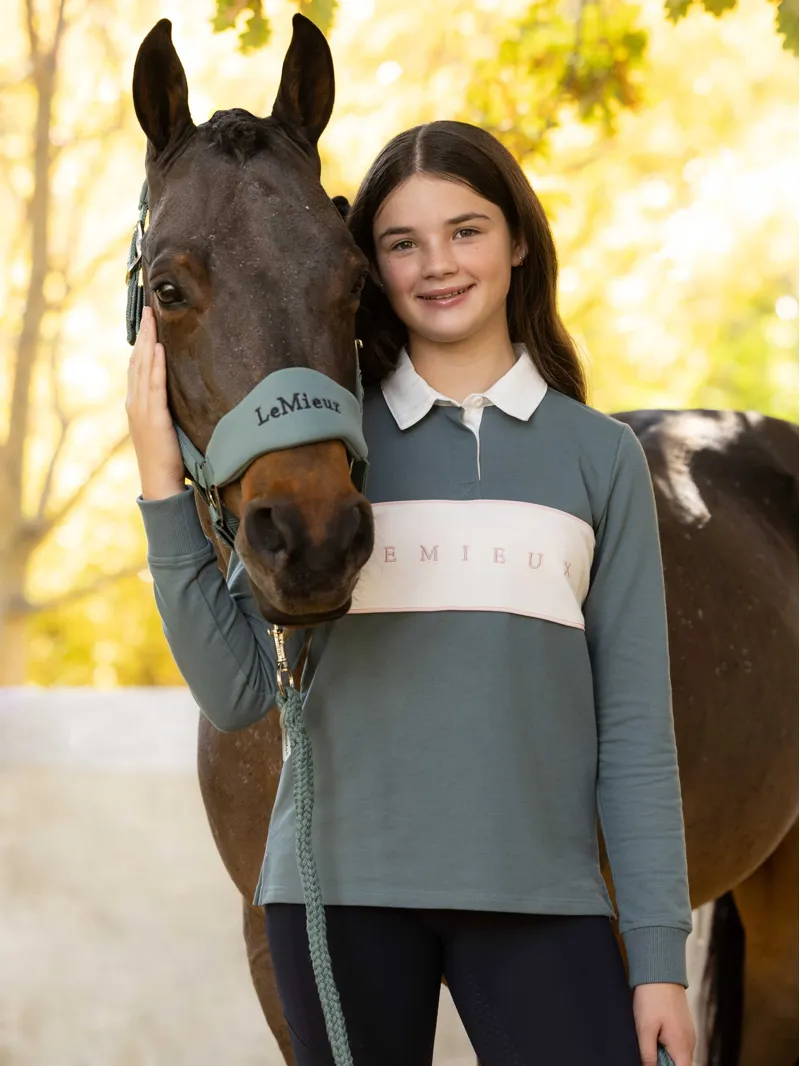LeMieux Young Rider Riley Rugby Shirt - Aloe-1