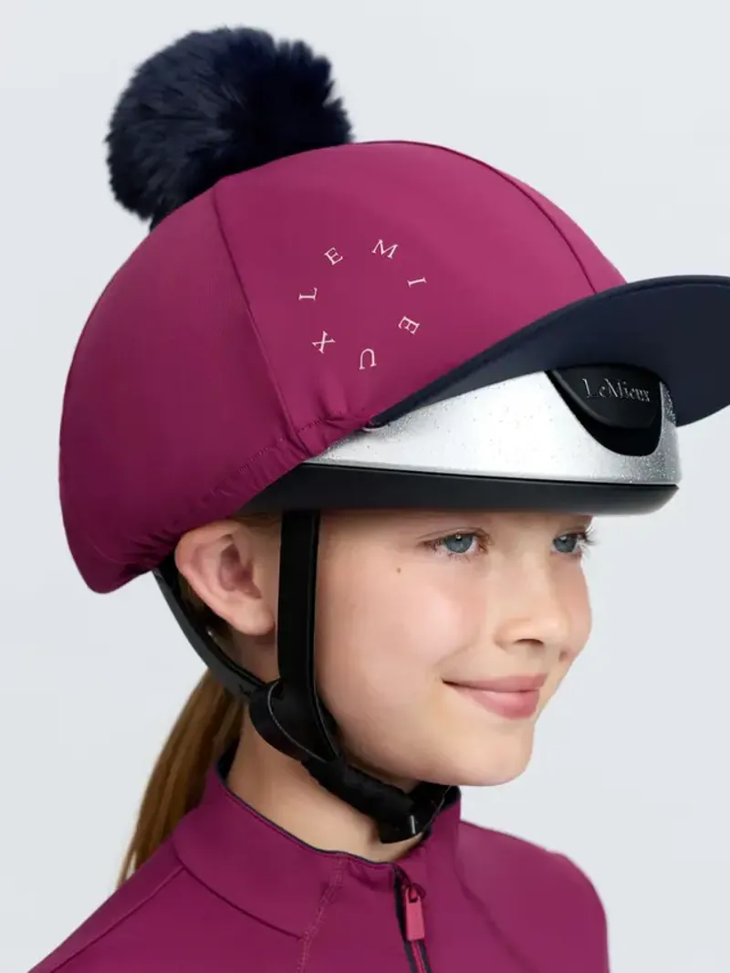 LeMieux Classique Pom Hat Silk - Blackberry-3