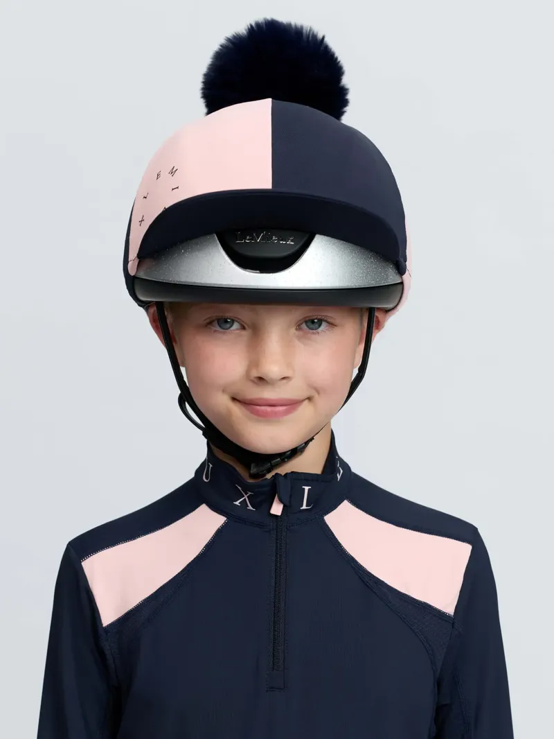 LeMieux Harlequin Hat Silk - Navy/Petal