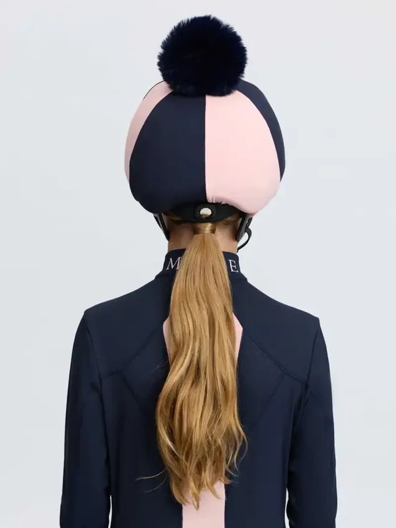 LeMieux Harlequin Hat Silk - Navy/Petal-1