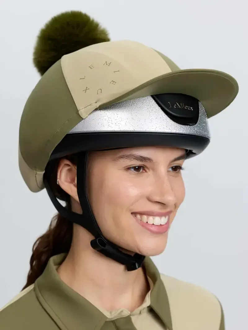 LeMieux Harlequin Hat Silk - Willow/Pear-2