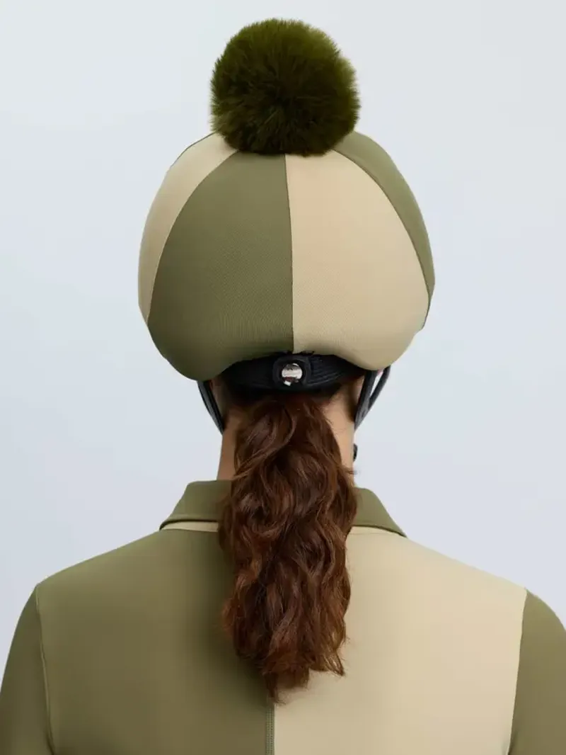 LeMieux Harlequin Hat Silk - Willow/Pear-1