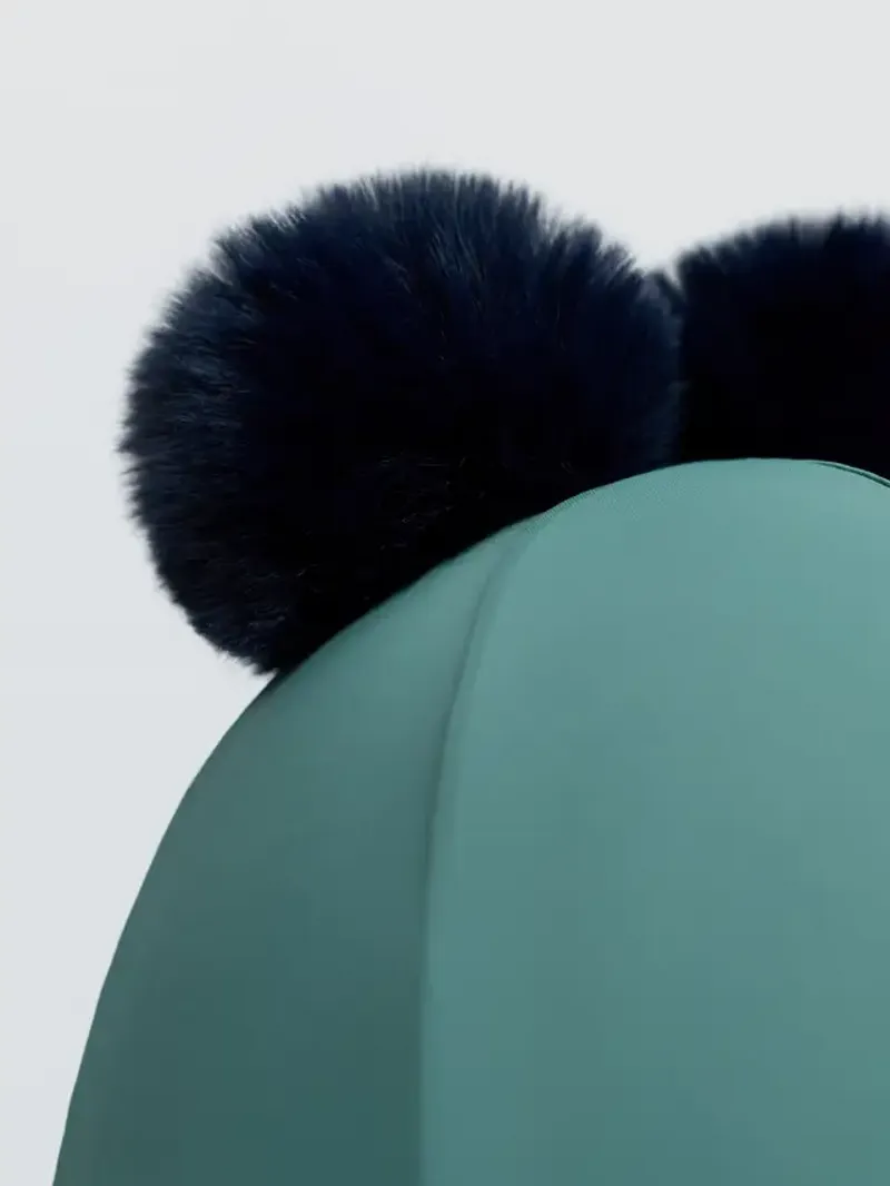 LeMieux Mini Double Pom Hat Silk - Navy/Aloe-2