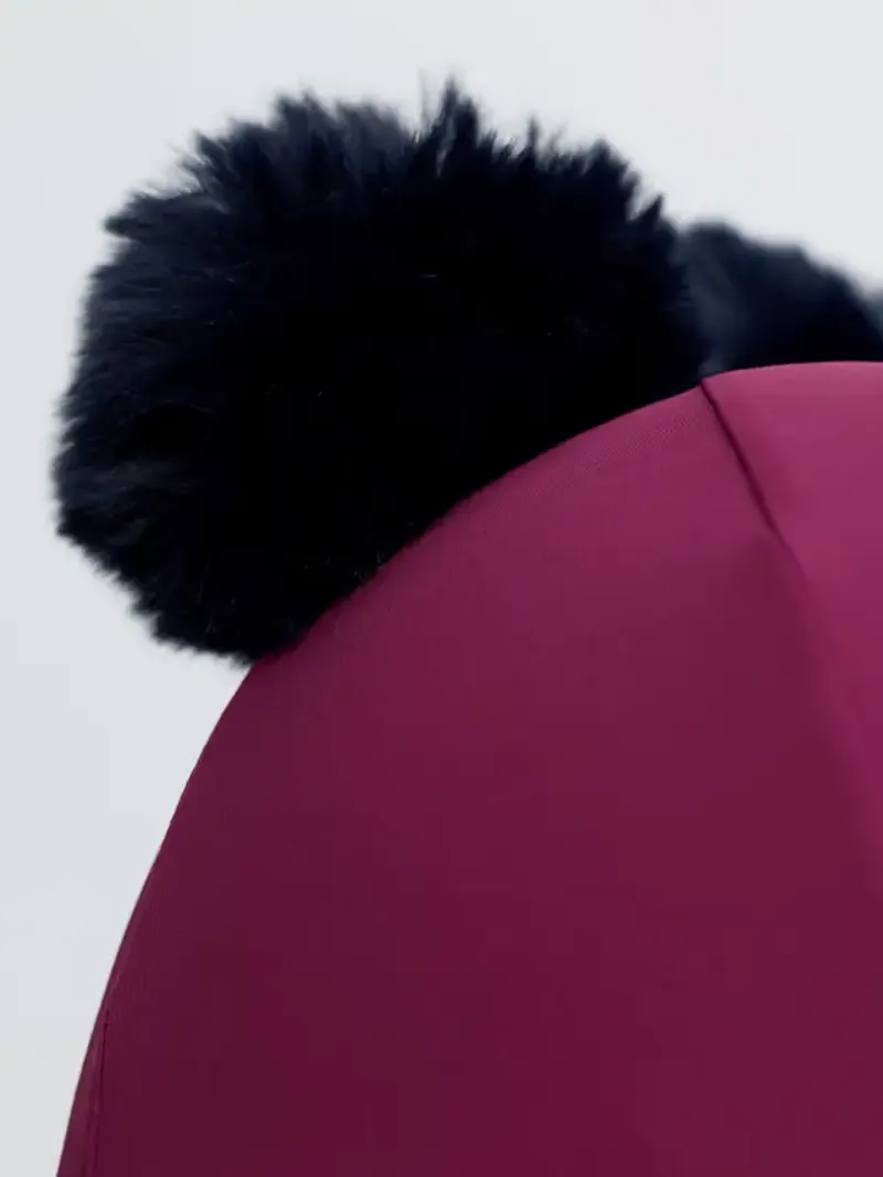 LeMieux Mini Double Pom Hat Silk - Blackberry-2