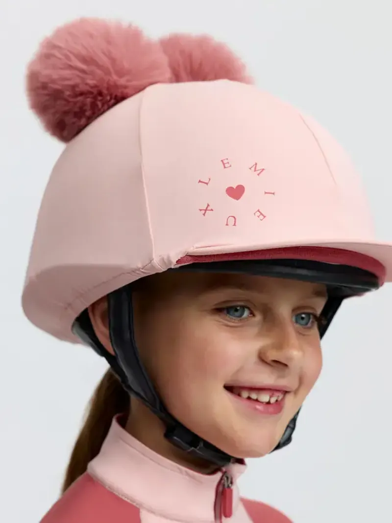 LeMieux Mini Double Pom Hat Silk - Petal-3