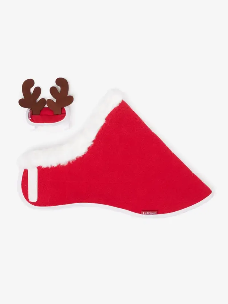 LeMieux Hobby Horse Christmas Rug Set - Red-1
