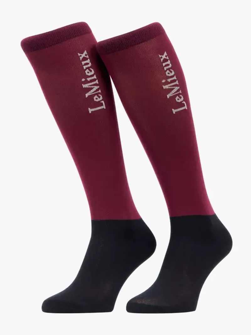 LeMieux Competition Socks 2 Pack - Blackberry Medium