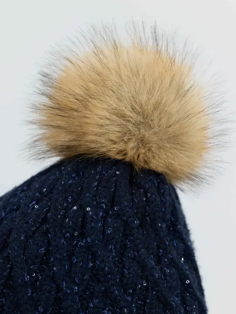 LeMieux Bernie Sequin Beanie - Navy-3