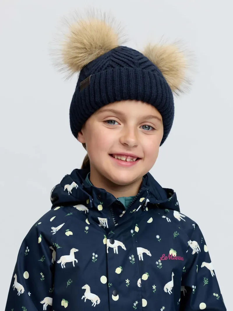LeMieux Mini Double Pom Beanie - Navy