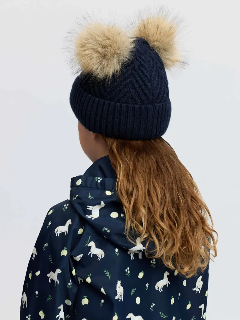 LeMieux Mini Double Pom Beanie - Navy-1