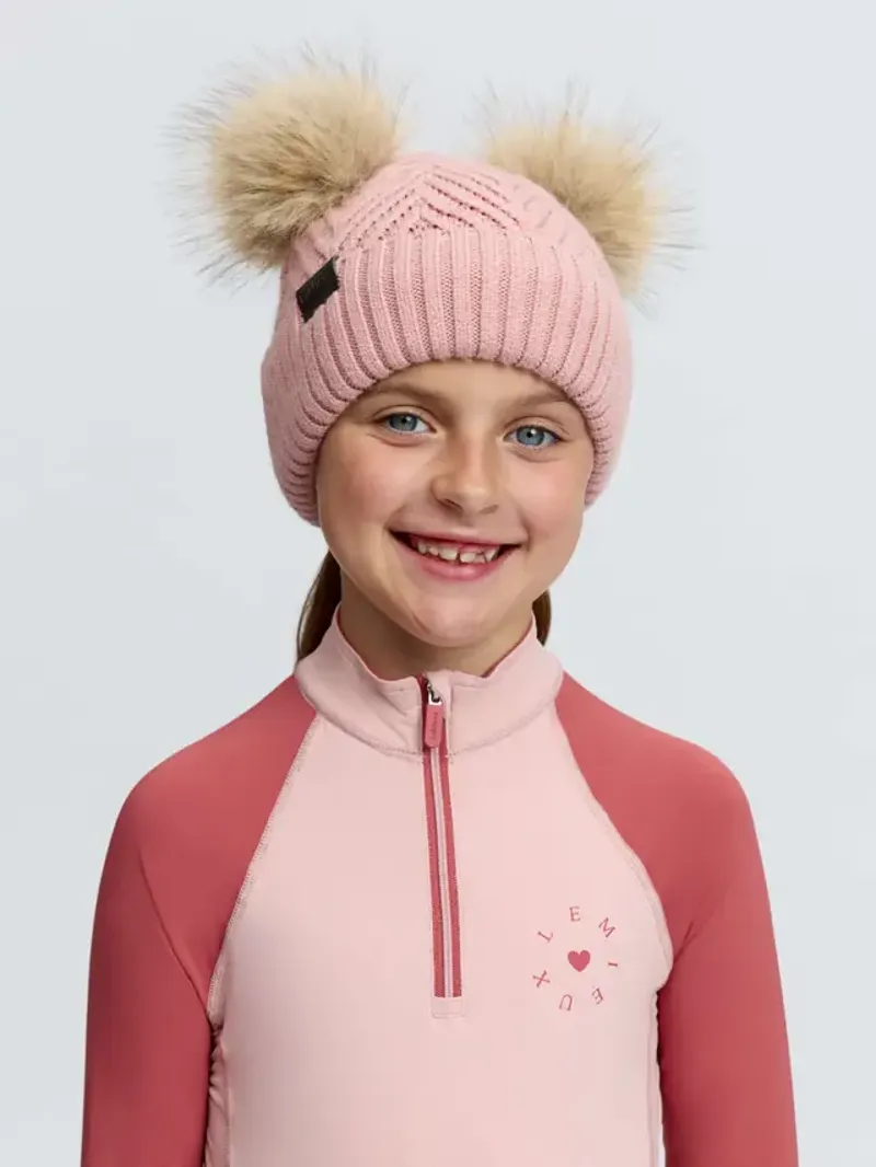 LeMieux Mini Double Pom Beanie - Petal