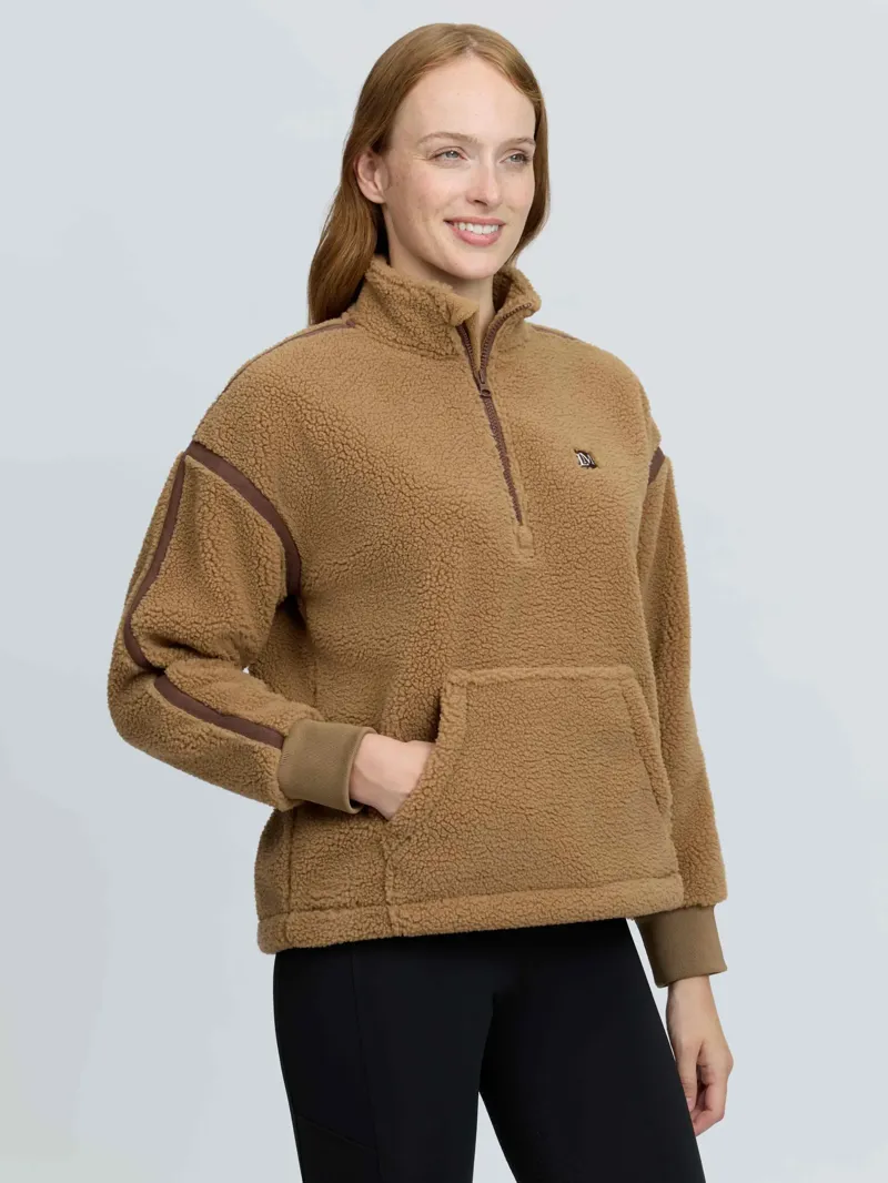 LeMieux Avery Teddy Quarter Zip Fleece - Caramel-1