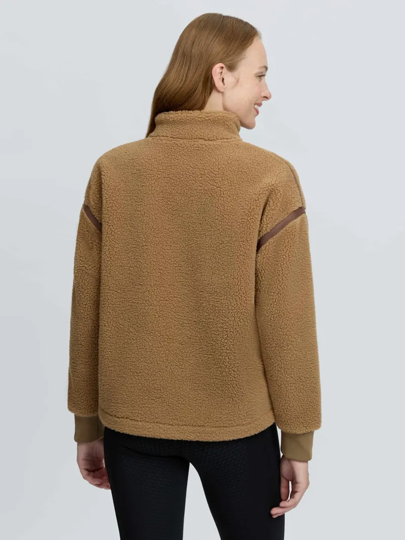LeMieux Avery Teddy Quarter Zip Fleece - Caramel-2