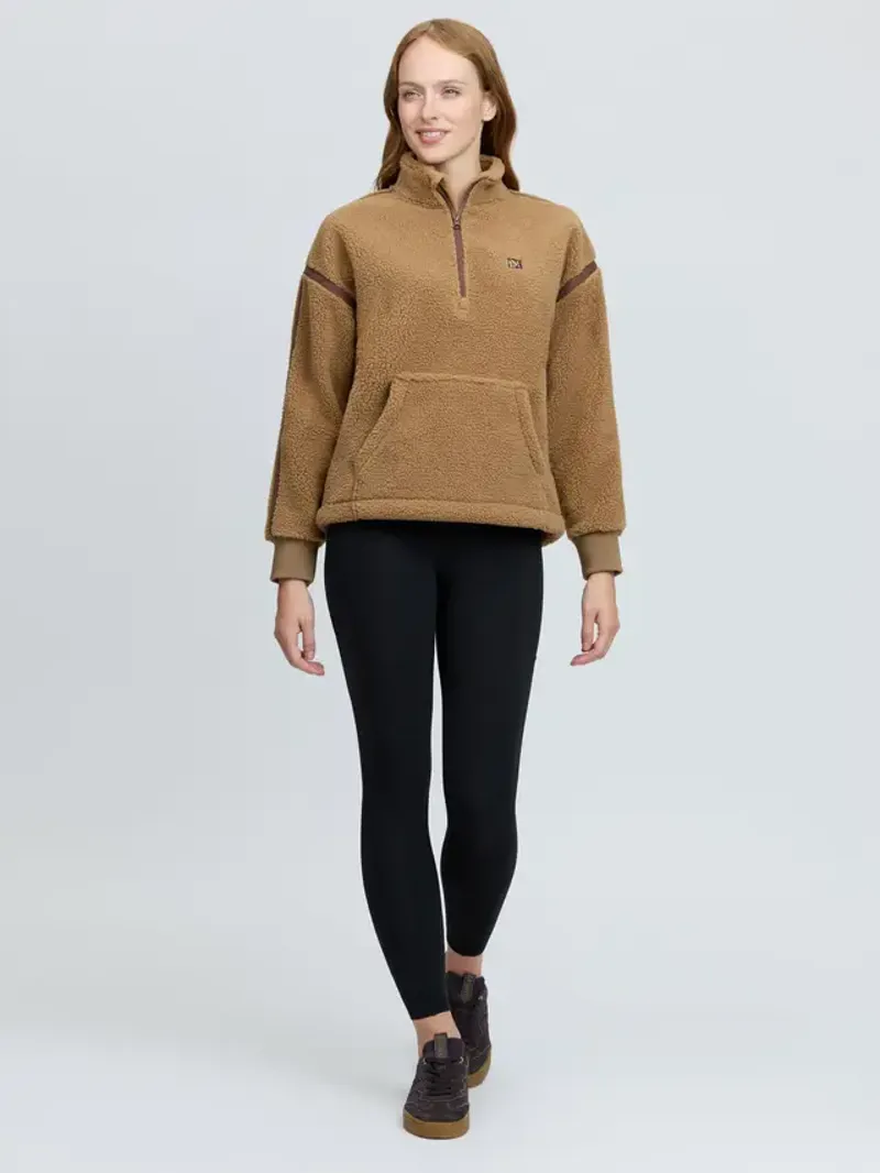 LeMieux Avery Teddy Quarter Zip Fleece - Caramel-4