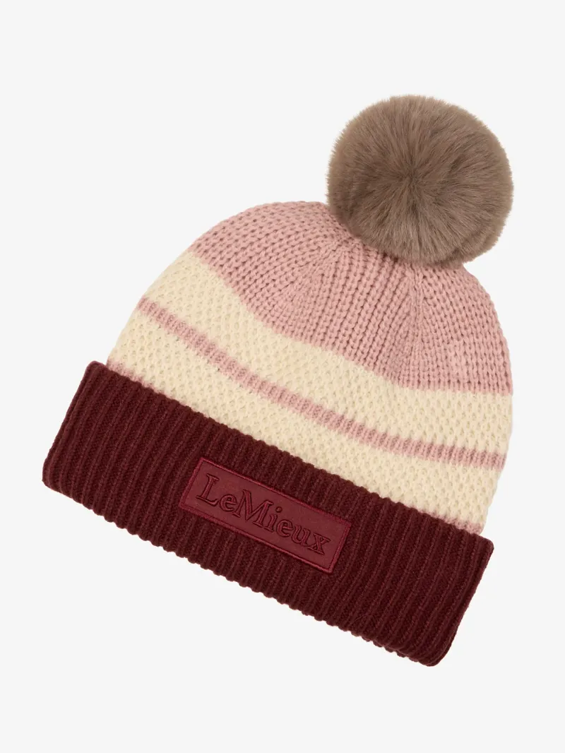 LeMieux x Sealskinz Waterproof Stripe Beanie - Dusty Pink