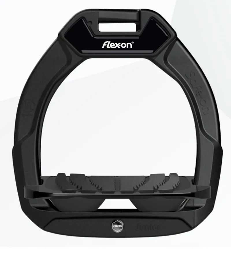 Flex-On Safe-On Junior Ultra Grip Stirrup Irons - Black/Black/Black