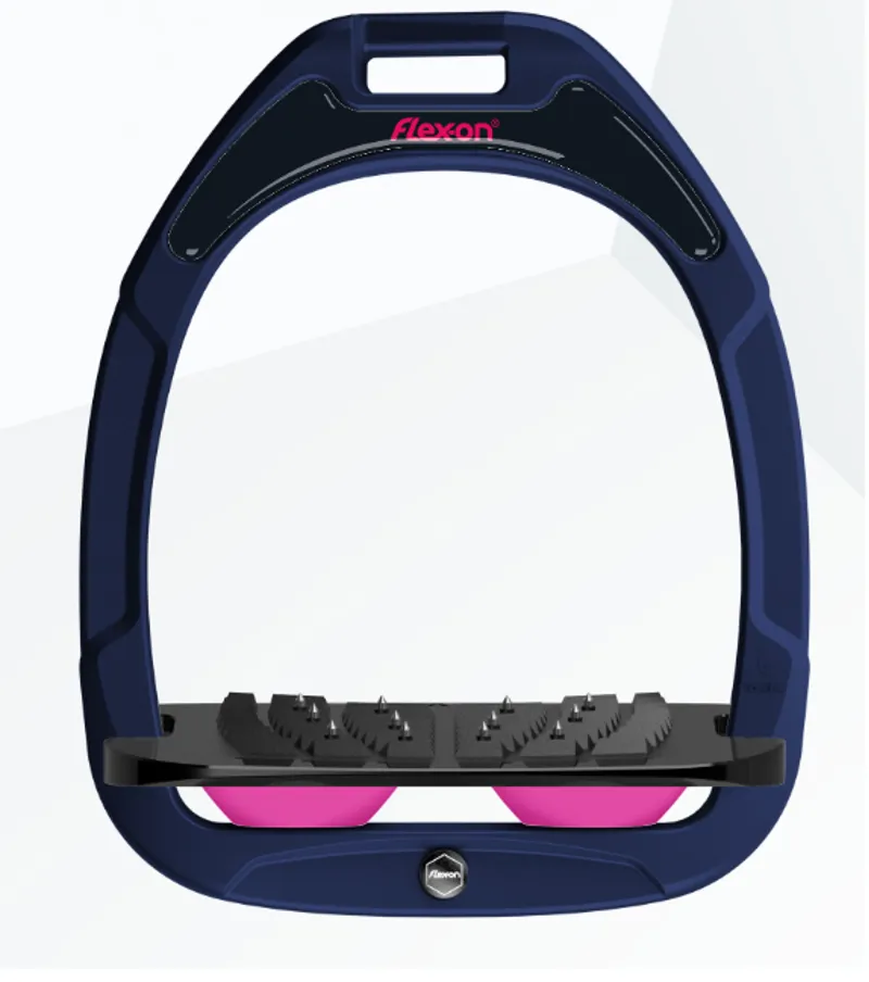 Flex-On Green Composite Ultra Grip Stirrup Irons - Navy/Black/Rose
