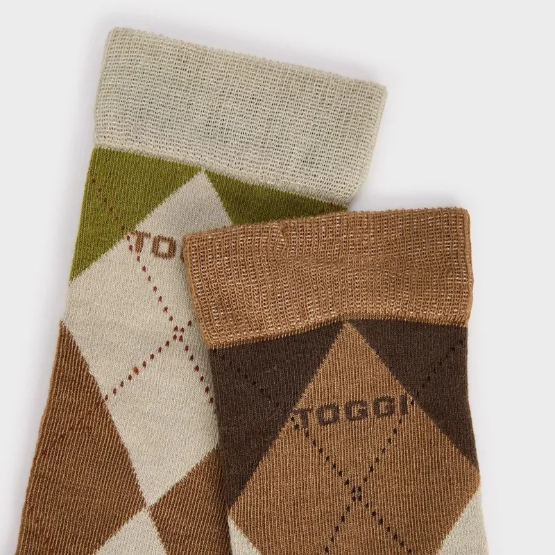 Toggi Pascal 2 Pack Socks- Khaki/Spice-1