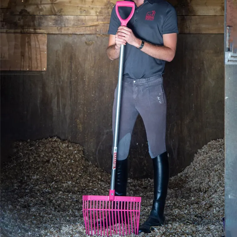 Red Gorilla Long D Handle Shavings Fork - Pink