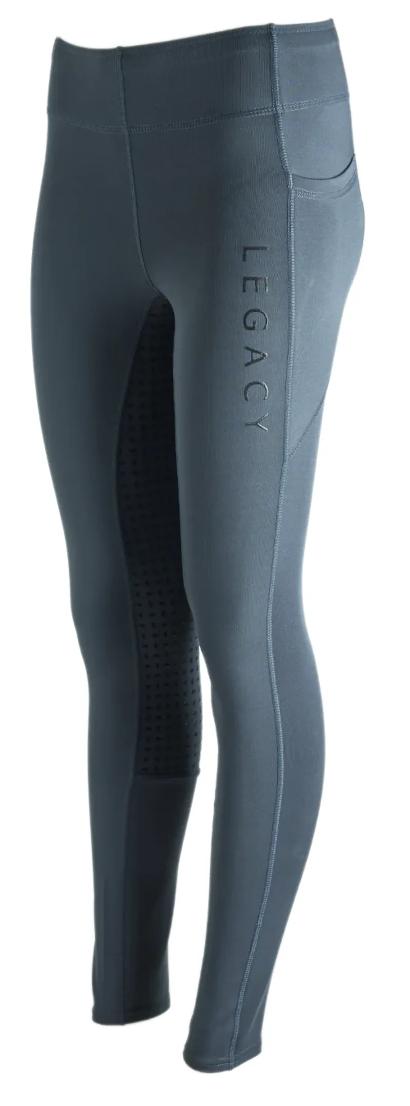 Ladies Elite Rider Thermal Riding Tights - Smokey Blue