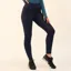 Gallop High-Waist Pocket Therma-Lock Silicone Knee Tights - Navy