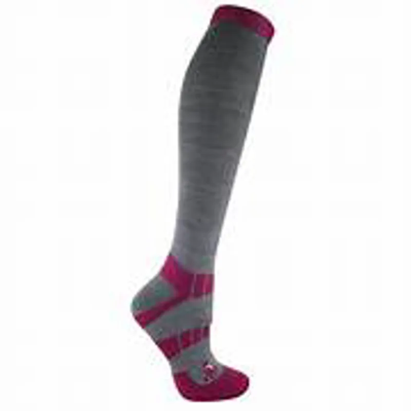 Woof Wear Winter Riding Socks Grey/Berry - Medium